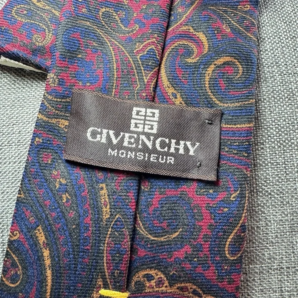 Vintage Givenchy Monsieur Wool Paisley‎ Necktie 52